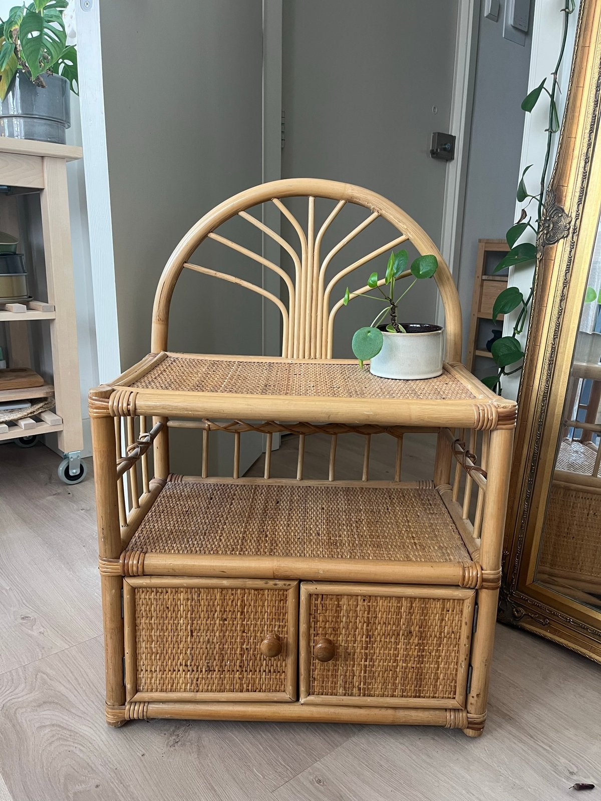 Vintage rotan kastje - Goede staat, Huis en Inrichting, Kasten | Overige, Ophalen, Gebruikt