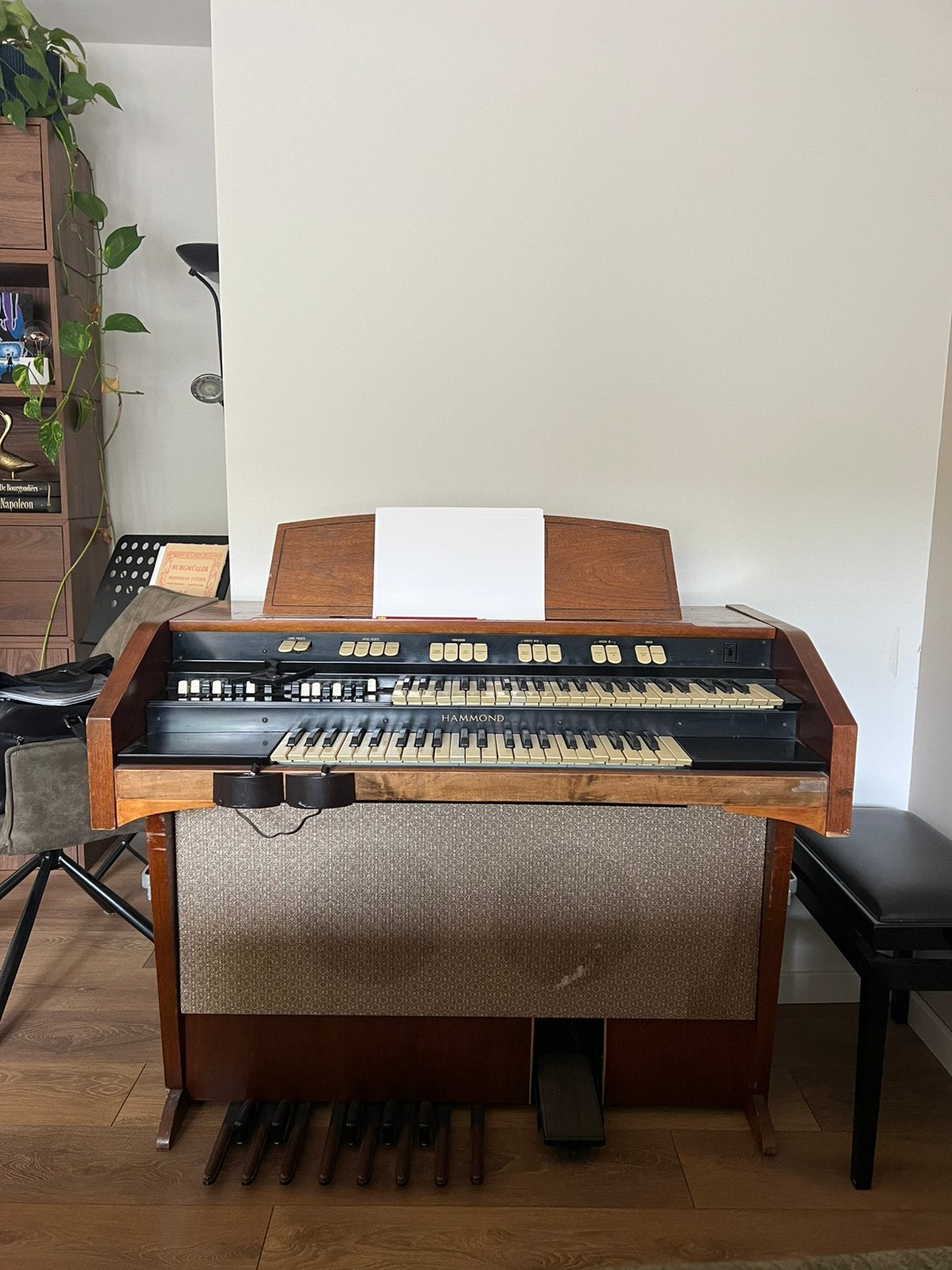 Vintage Hammond orgel – L100 serie – inclusief karretje, Ophalen, Gebruikt, 2 klavieren, Hammondorgel