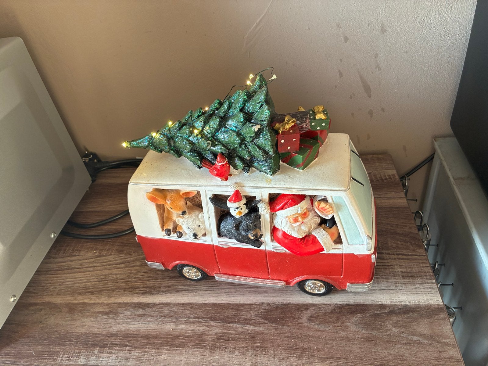 Kerstbus met verlichting in de kerstboom, Ophalen of Verzenden