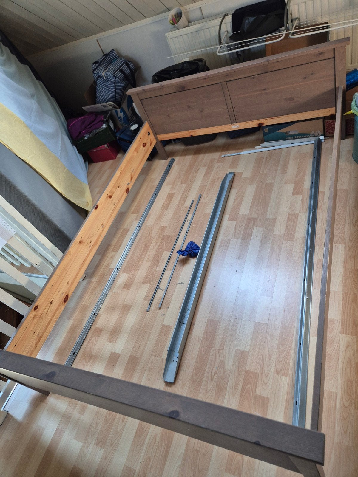 Bedombouw 140x200, Ophalen, Gebruikt, Wit, Tweepersoons