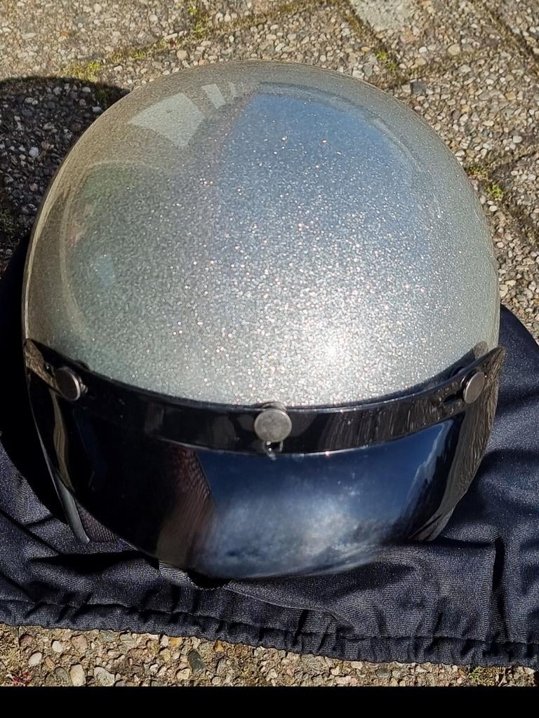 Prachtige MTR Metallic Brommmerhelm Maat M, Ophalen of Verzenden, Zo goed als nieuw, Medium