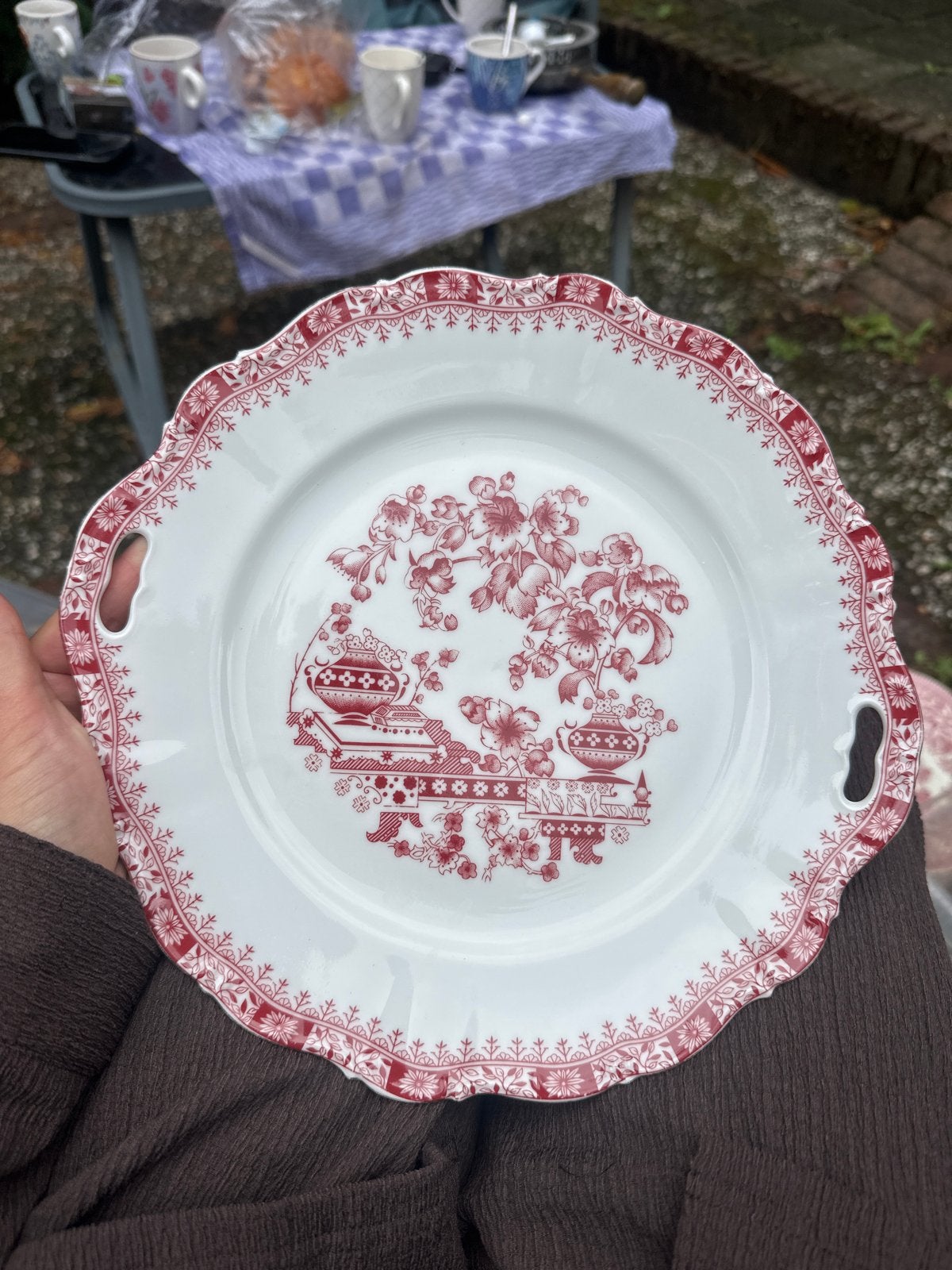 Vintage Seltmann Weiden Theresia Rood serveerschaal W. Germa, Ophalen of Verzenden