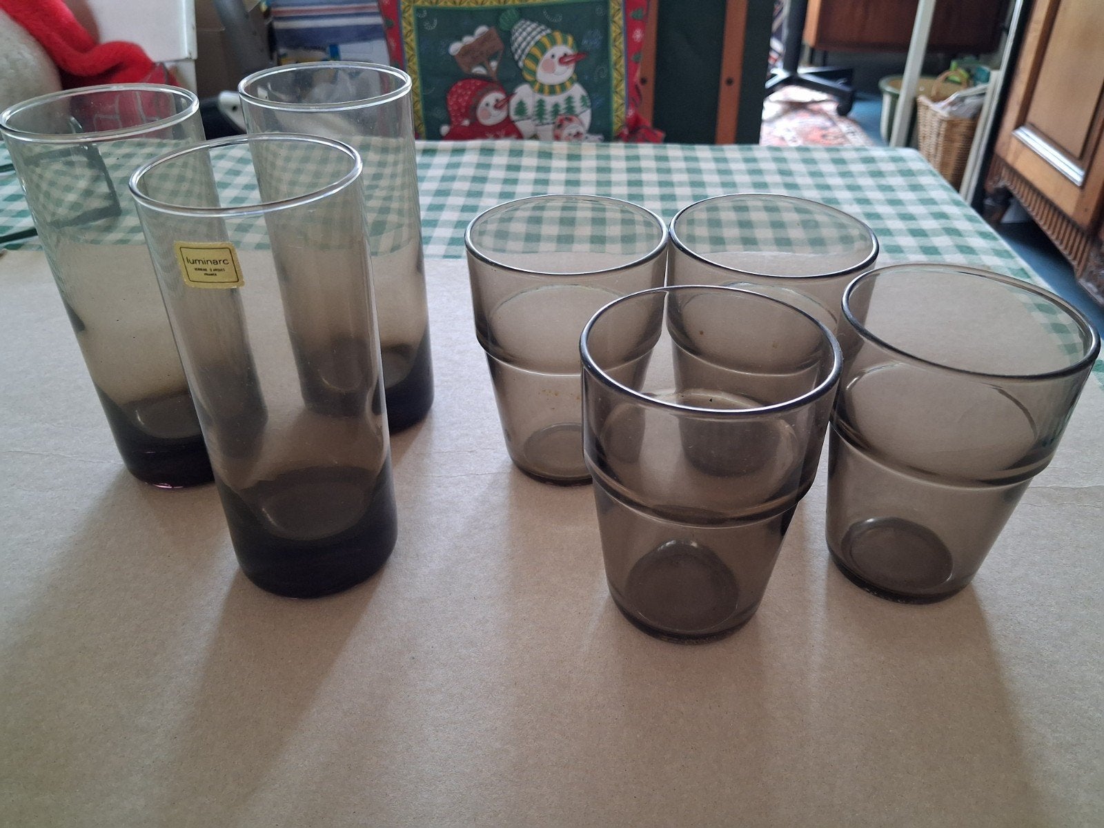 7 Glazen, rookglas , vintage., Ophalen of Verzenden, Gebruikt, Overige typen
