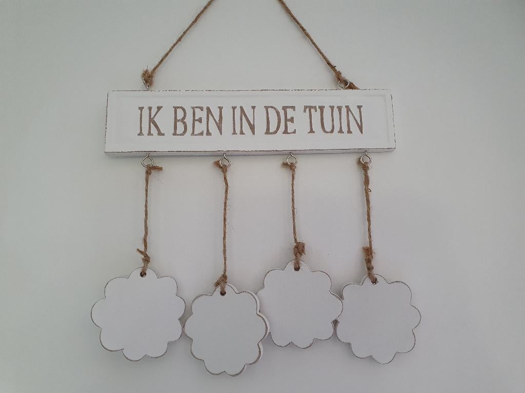 Tekst hanger, ik ben in de tuin, *, *, Nieuw, Ophalen of Verzenden