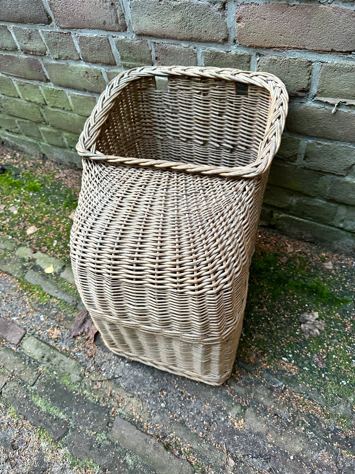 Vintage rieten fietsmand - Achterop, Ophalen, Gebruikt