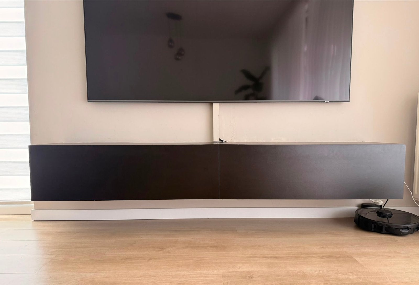 Tv meubel flame mat zwart 200 cm, Ophalen, Gebruikt, 150 tot 200 cm, Minder dan 100 cm