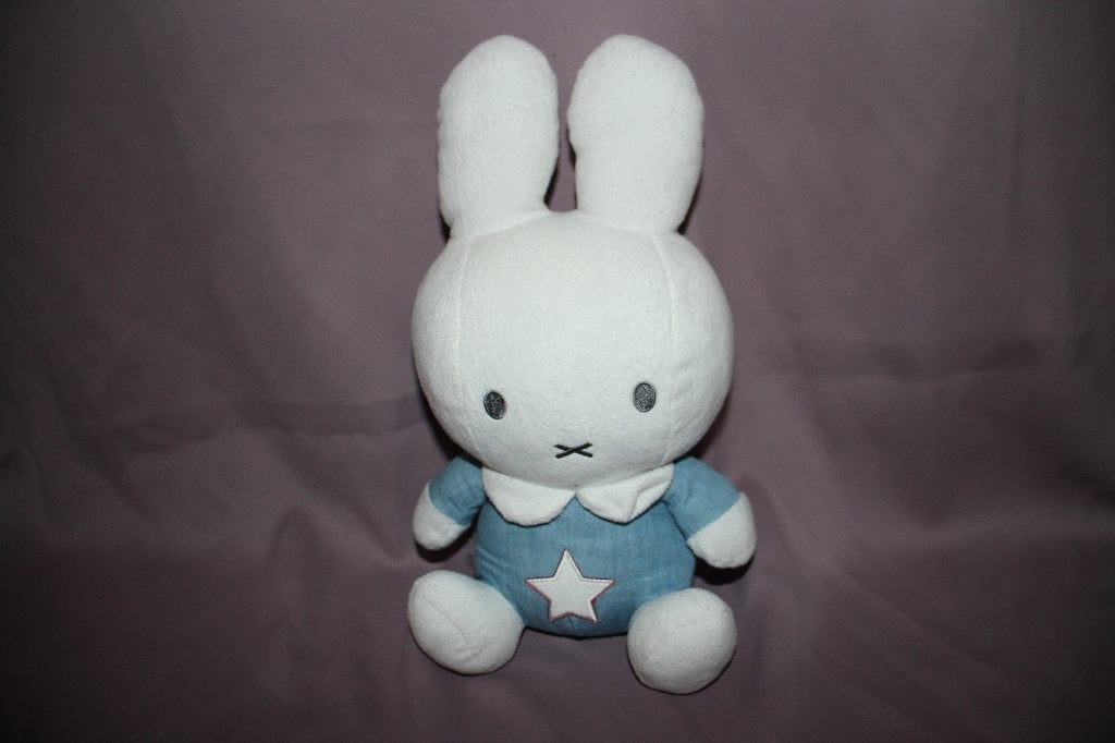 Nijntje knuffel uit de Denim Blue-lijn - met rammelaar 30cm, Gebruikt, Overige merken, Blauw, Konijn