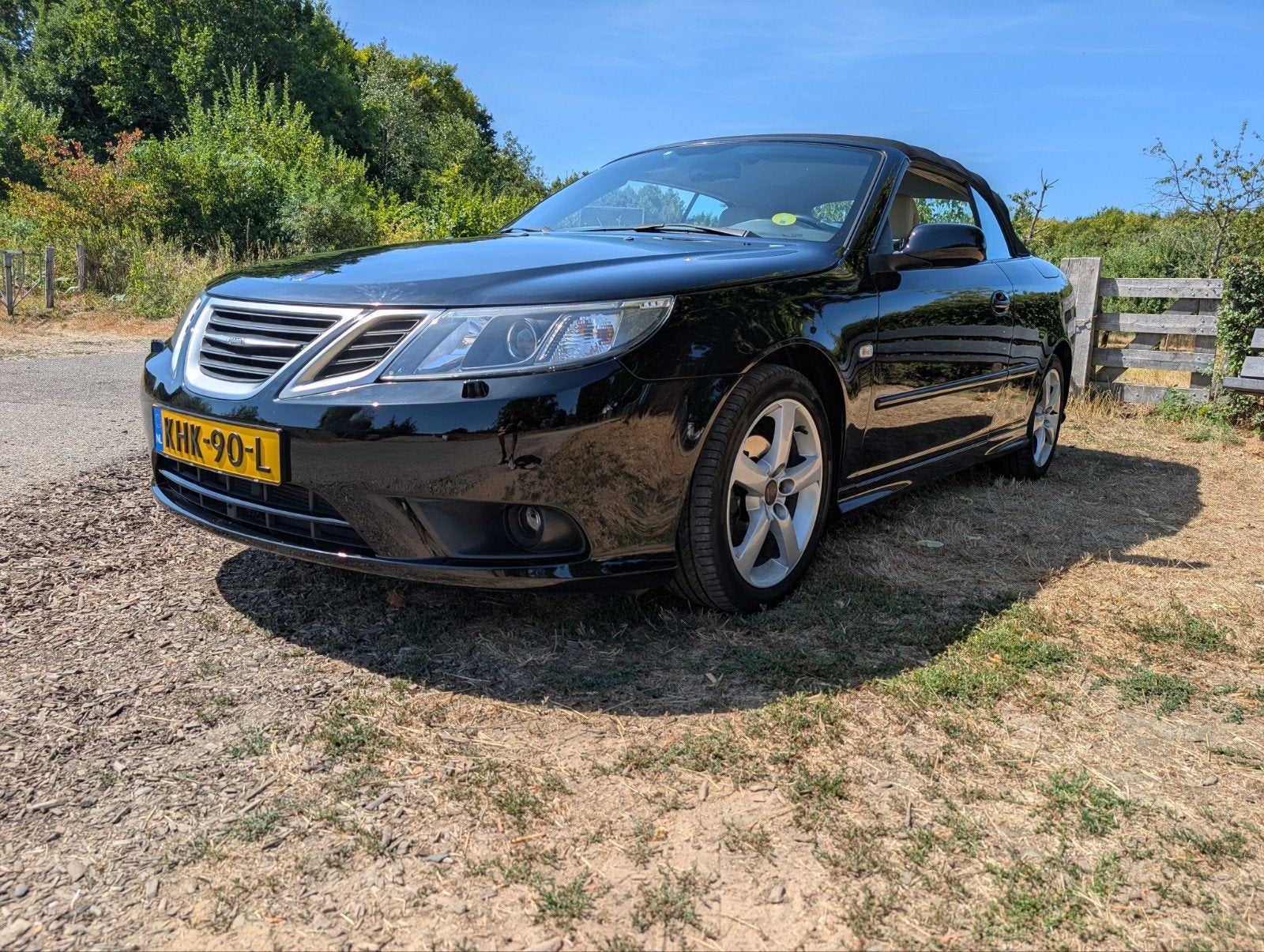 Saab 9-3 1.8 T Cabrio 2009 Zwart, 1998 cc, Parkeersensor, Beige, 4 cilinders