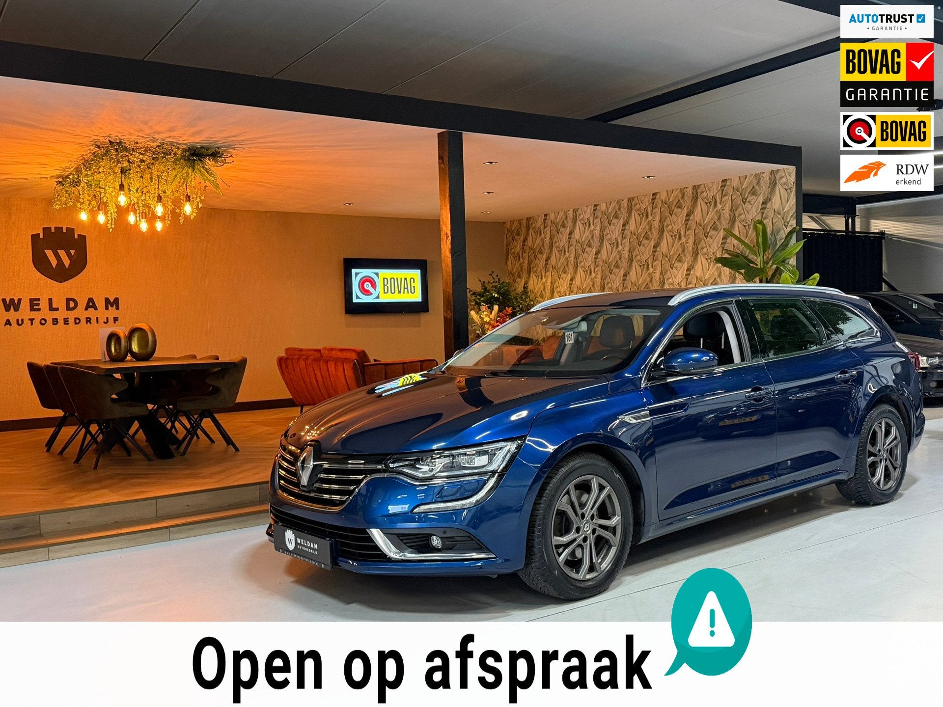 Renault Talisman 1.8 TCe 224PK|Automaat|Leder|Navi|LED|Cruis, Gebruikt, 4 cilinders, Blauw, Automatische klimaatregeling