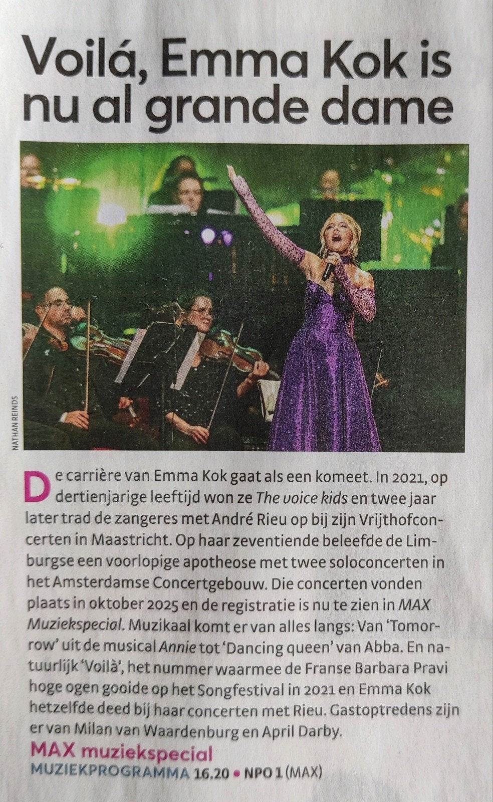 Emma Kok - artikel - knipsel, Ophalen of Verzenden, 1980 tot heden, Knipsel(s)
