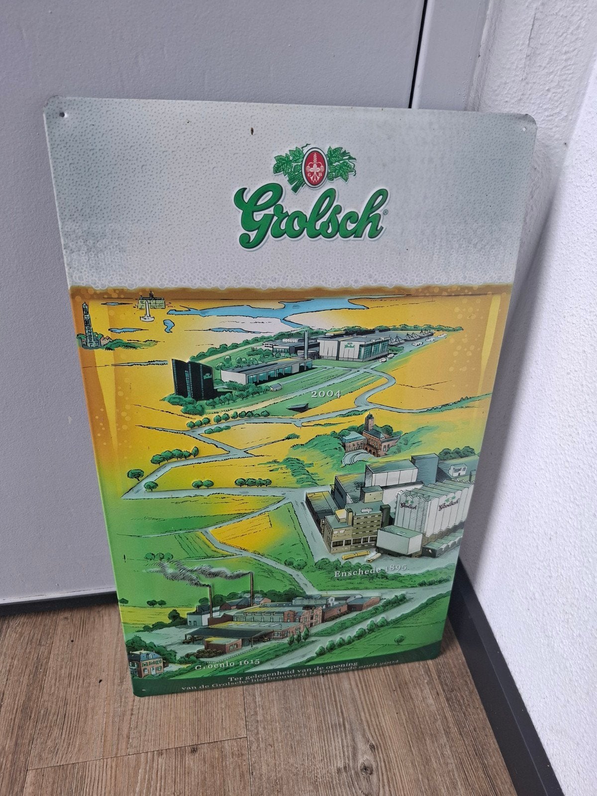Grolsch Reclamebord - Historische Brouwerijen (50x30 cm), Ophalen of Verzenden, Gebruikt, Reclamebord