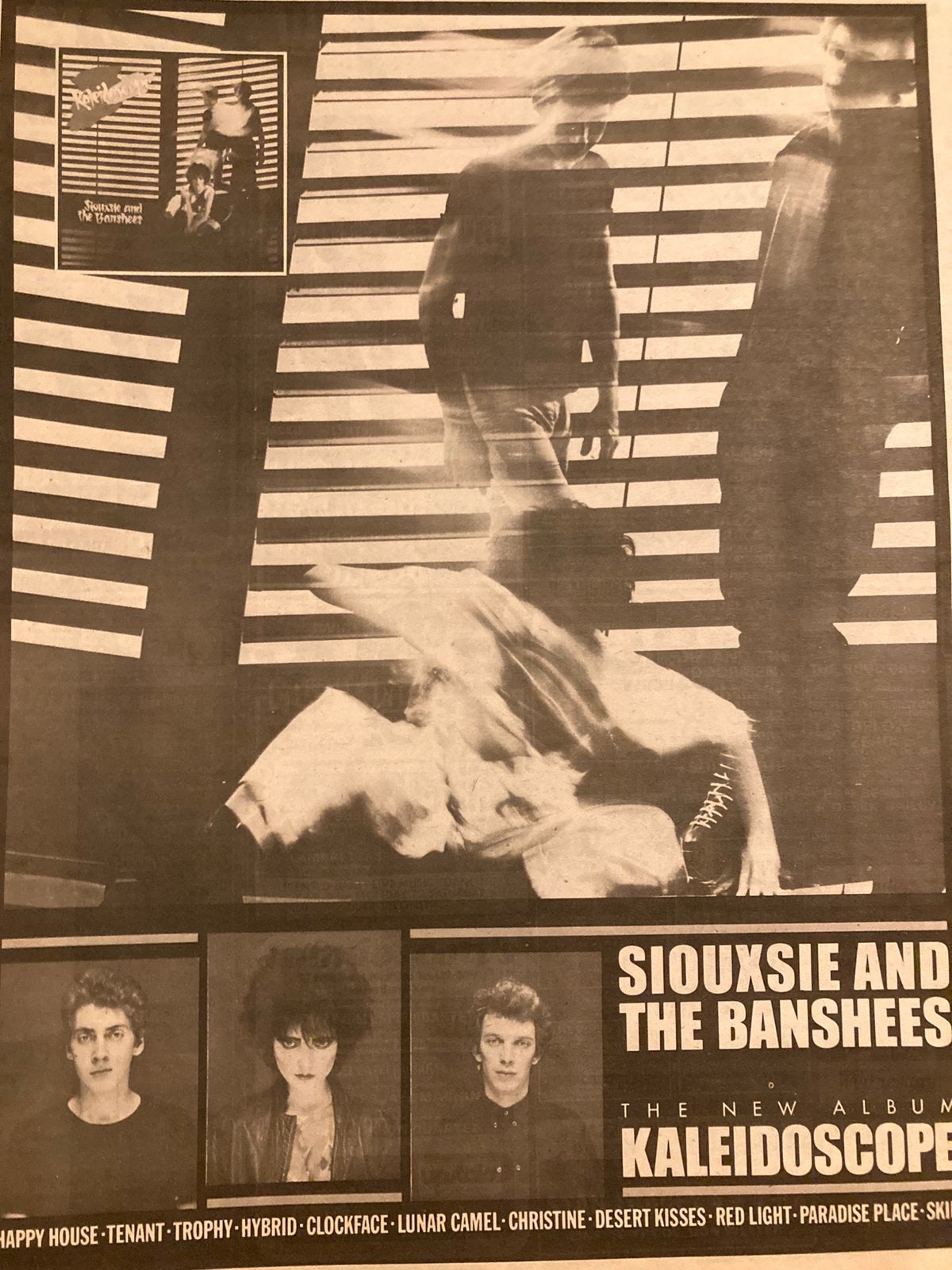 Paginagrote A3 advertentie SIOUXSIE & BANSHEES Kaleidoscope, Ophalen of Verzenden, Zo goed als nieuw