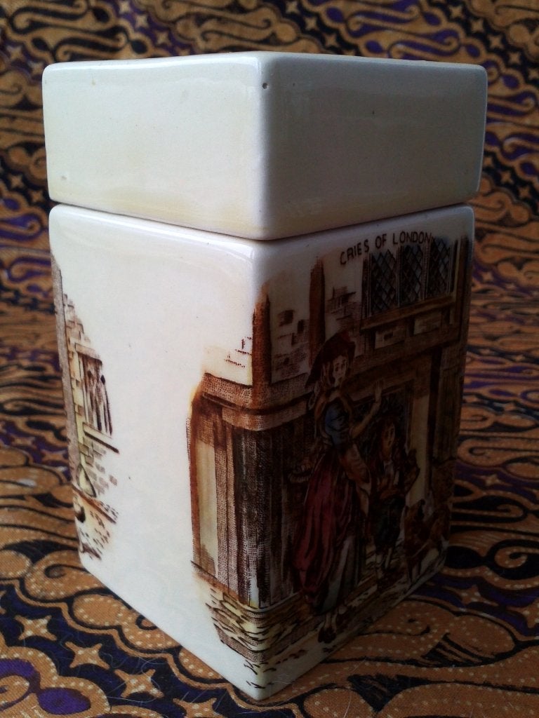 Mooie oude Crown Devon porselein dekselpot uit Engeland., Antiek en Kunst, Ophalen of Verzenden