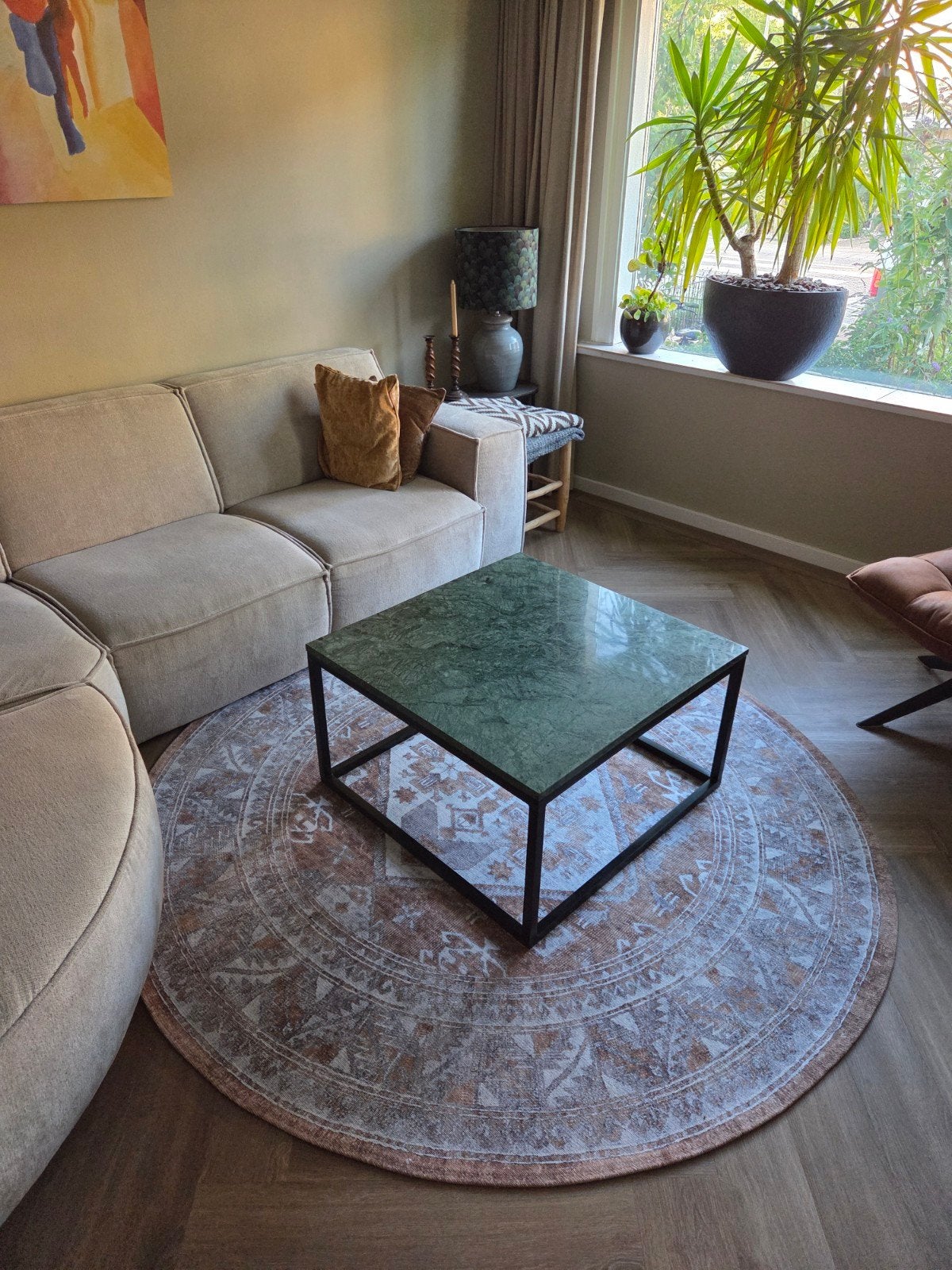 Marmeren salontafel, Ophalen, Gebruikt, 50 tot 100 cm, Overige materialen