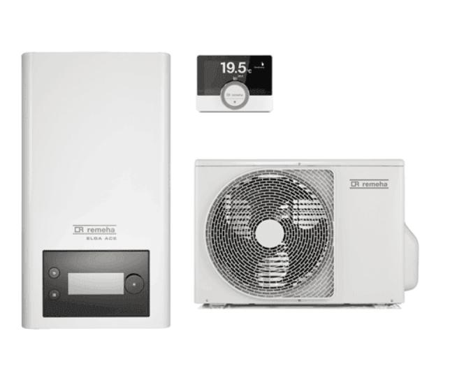 Remeha warmtepomp Elga Ace 4kW, binnen + buitenunit + eTwist, Doe-het-zelf en Verbouw, Verwarming en Radiatoren, Nieuw, Overige typen