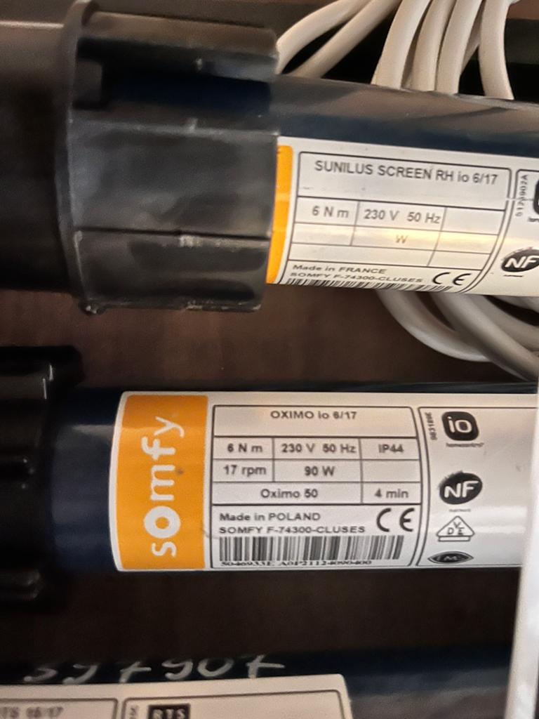 Somfy oximo io 6/17, Ophalen of Verzenden, Zo goed als nieuw, Wit, Minder dan 100 cm