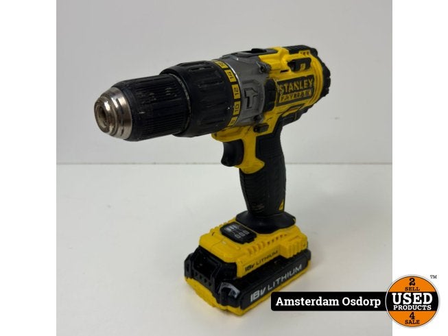 Stanley Fatmax Boormachine FMC625 Incl 2.0Ah Acu | Gebruikt, Doe-het-zelf en Verbouw, Gereedschap | Boormachines, Stanley, Zo goed als nieuw