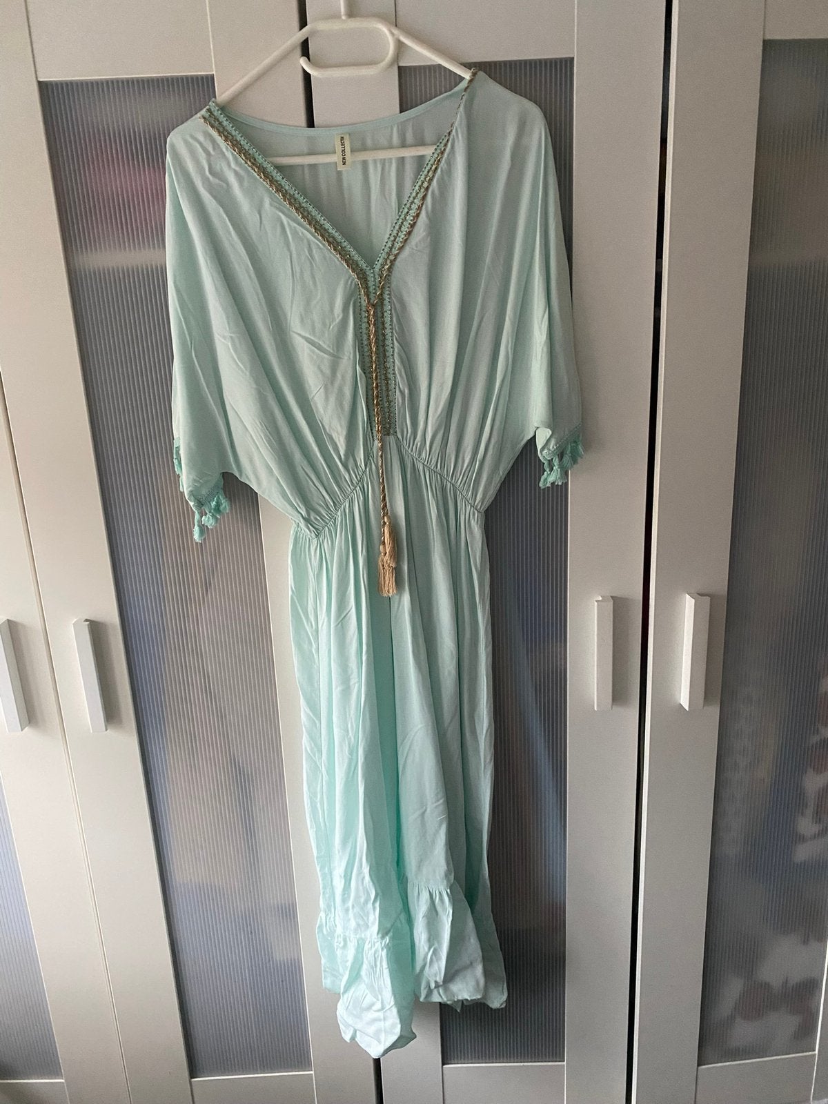 Mint groene ibiza jurk, maat XL., Maat 46/48 (XL) of groter, Ophalen of Verzenden, Zo goed als nieuw, Onder de knie