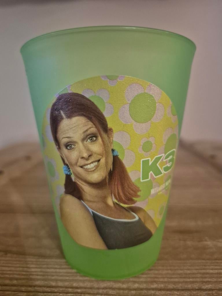 Nieuwe vintage beker van K3 met Karen, Ophalen of Verzenden, Nieuw, Gebruiksvoorwerp