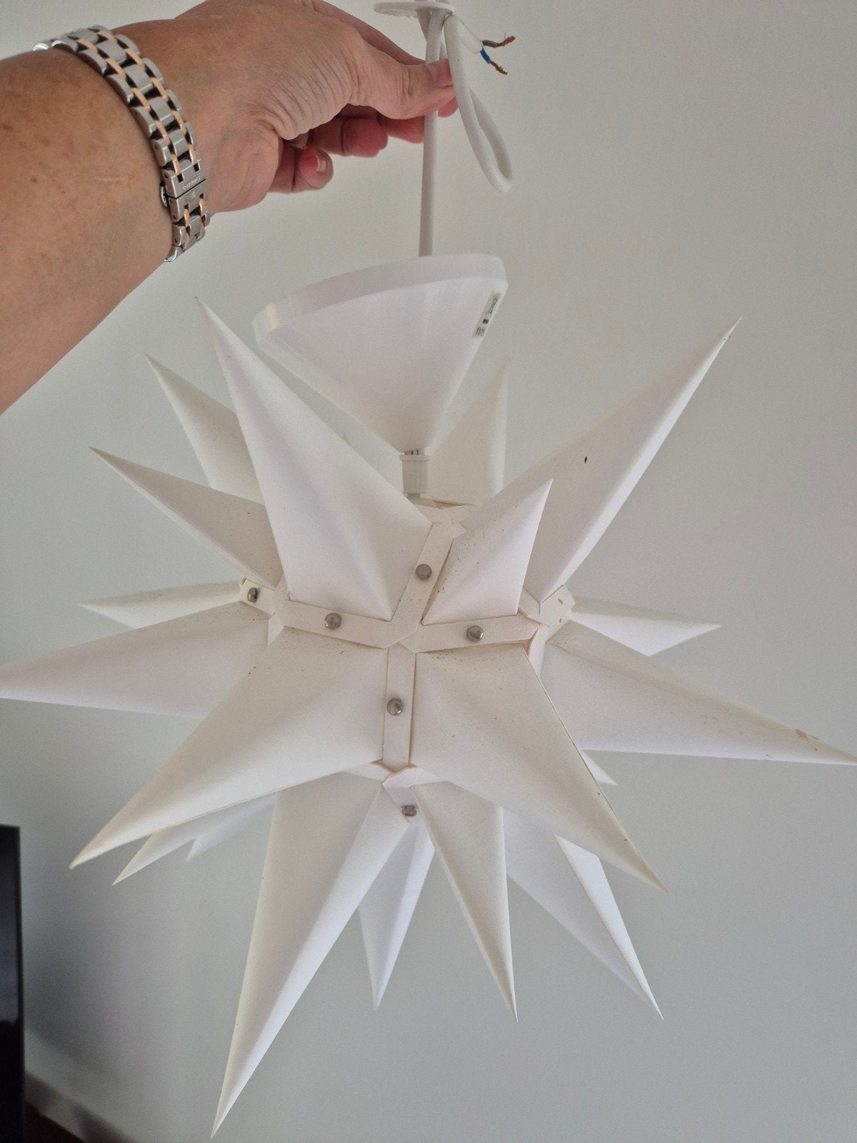 Hernhutters ster 40 cm papier inclusief verlichting. Ivm kwe, Diversen, Kerst, Ophalen of Verzenden, Gebruikt