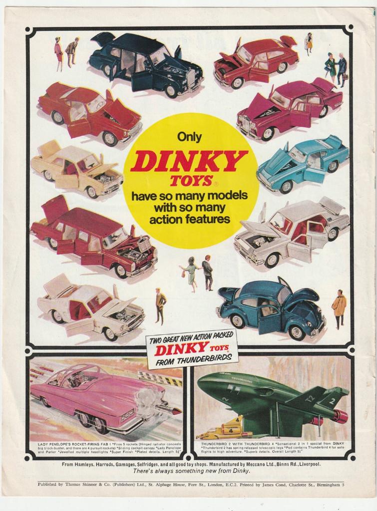8 oude Dinky Toys tijdschriftreclames op achterpagina's, Verzamelen, Merken en Reclamevoorwerpen, Gebruikt, Overige typen, Verzenden