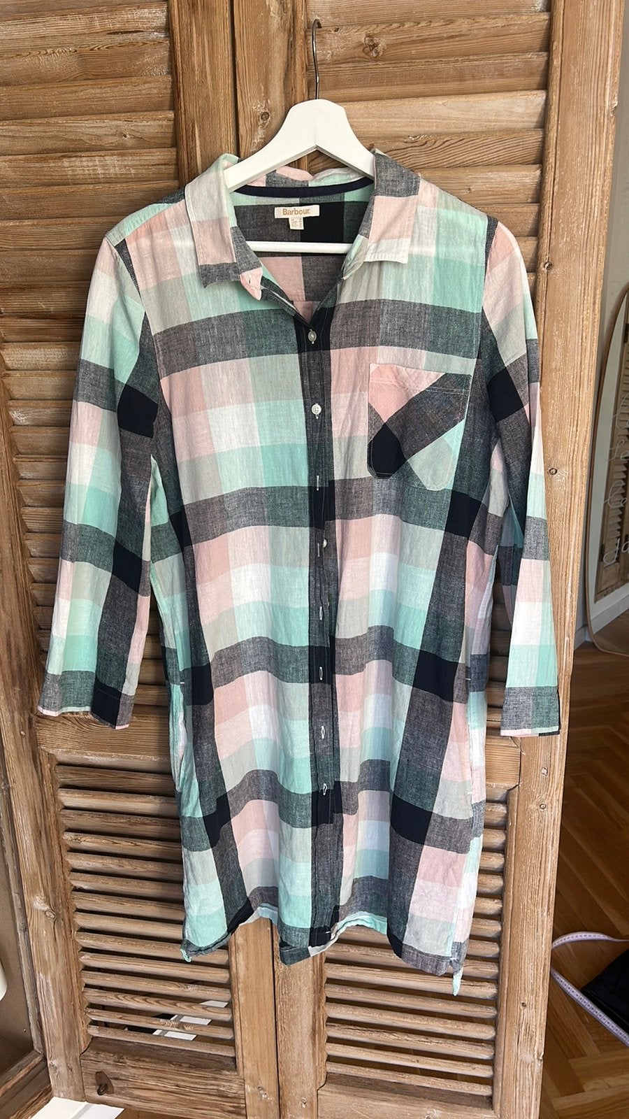 Barbour jurk roze zwart 40 zgan, Kleding | Dames, Jurken, Ophalen of Verzenden, Zo goed als nieuw, Maat 38/40 (M), Zwart