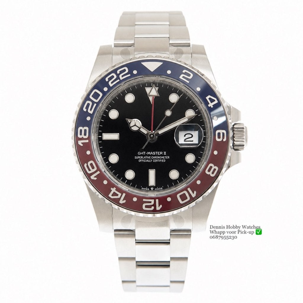 Clean GMT Master II Pepsi 126710BLRO Jubilee Oyster, Niet ingevuld, Waterdicht, Niet ingevuld, Ophalen