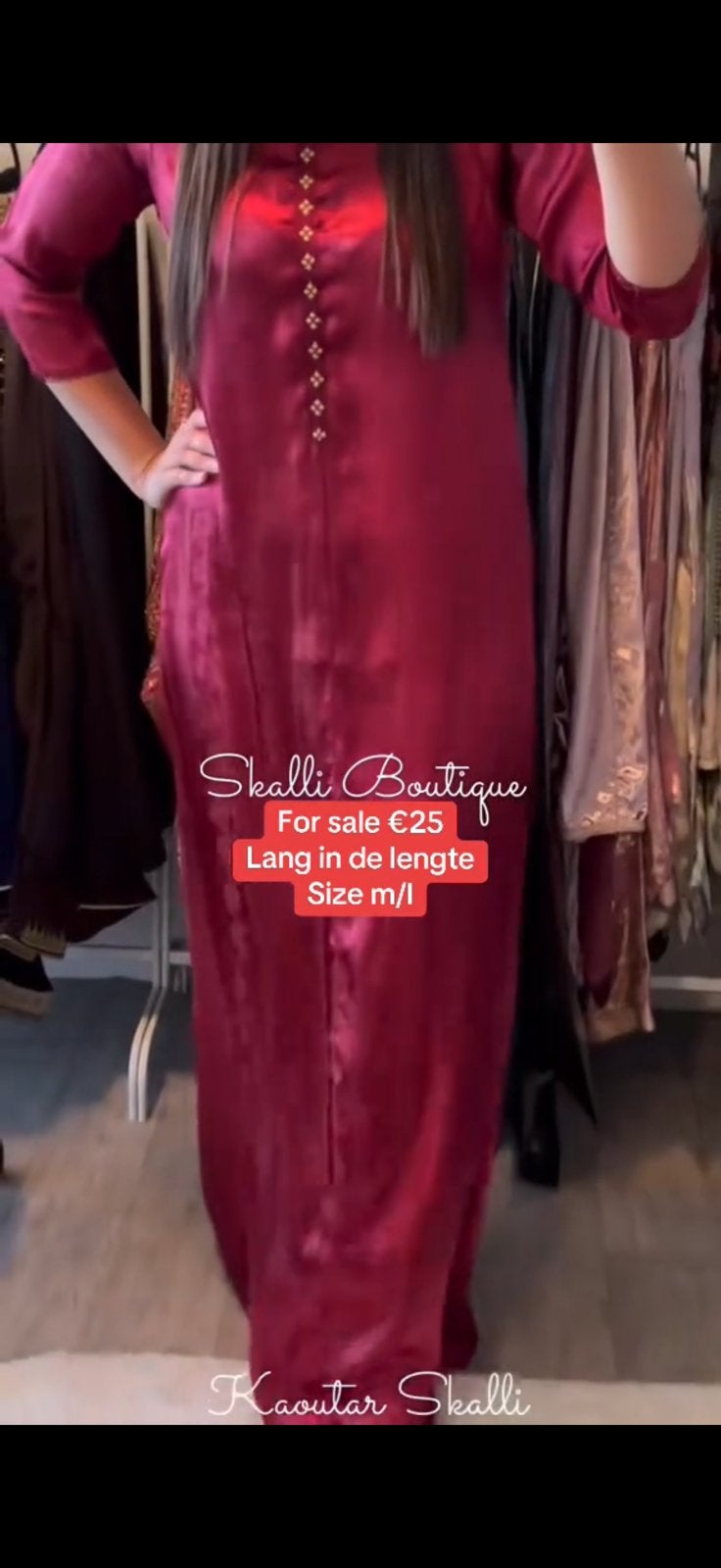 Caftan randa rood m/l, Ophalen of Verzenden, Zo goed als nieuw, Rood, Overige typen