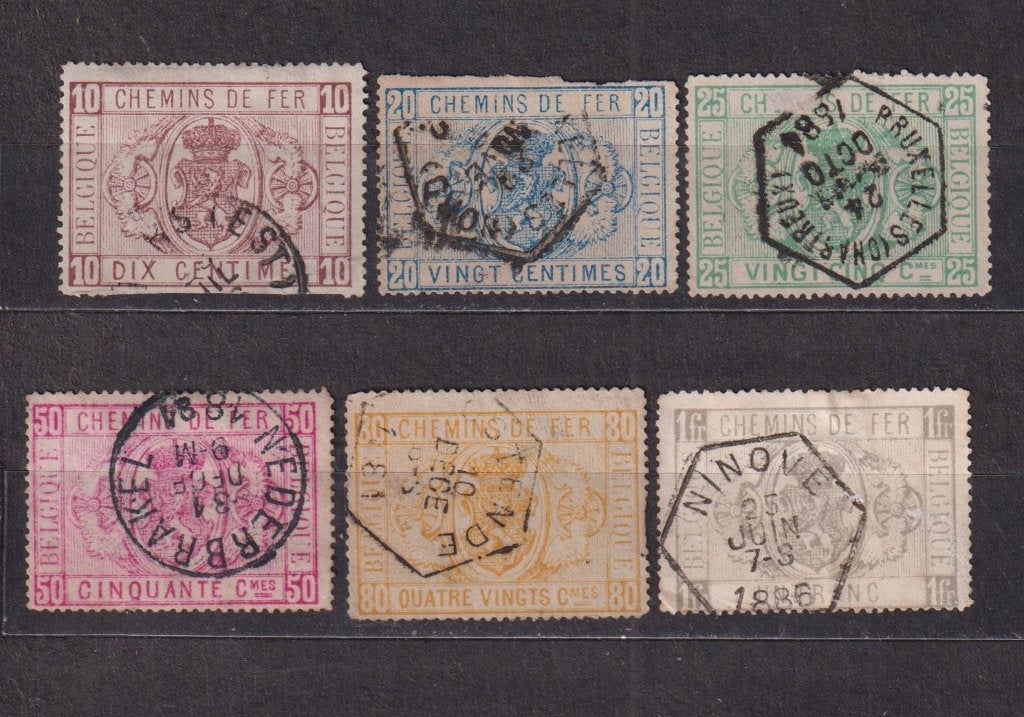 België Spoorwegzegels 1879 TR1-TR6 gestempeld, Ophalen, Gestempeld, Gestempeld