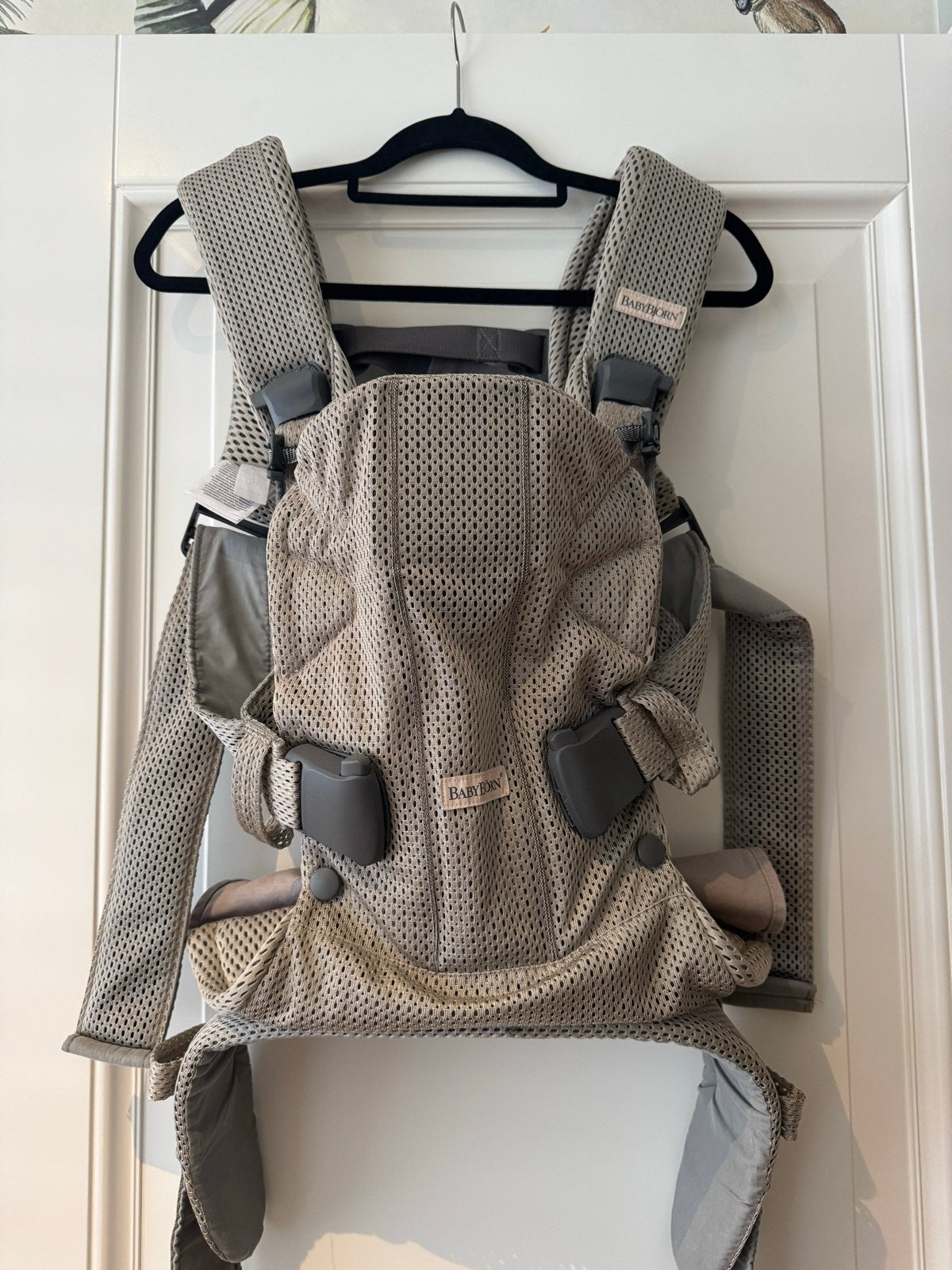 Baby Bjorn One Air 3D Mesh Draagzak Beige - Goede Staat, Gebruikt, Buik of Rug, Ophalen of Verzenden, Baby Björn