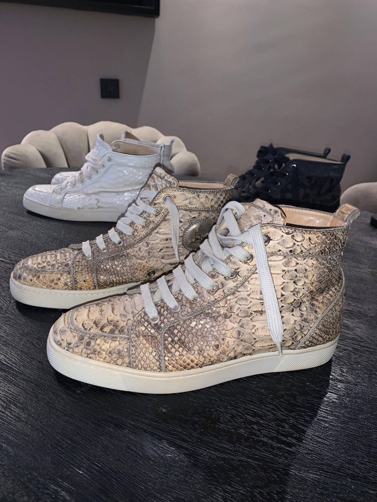 Originele Christian Louboutin Python Sneakers Maat 40, Ophalen of Verzenden, Gedragen, Overige kleuren, Sneakers of Gympen