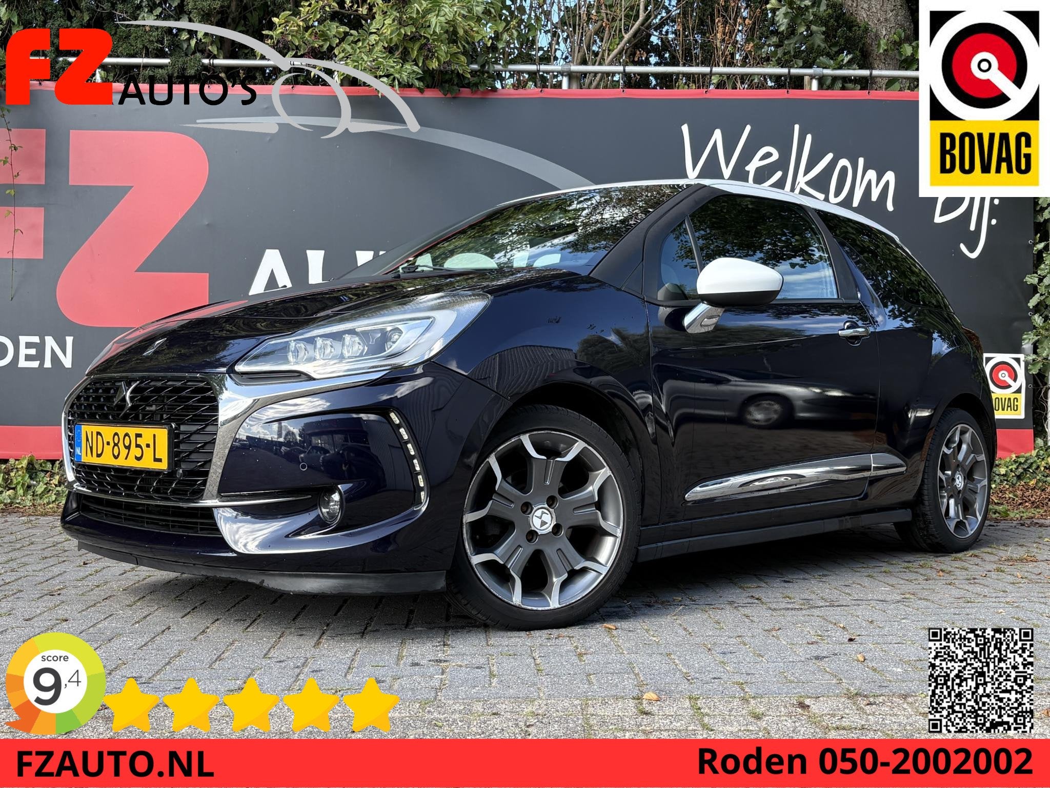 DS 3 1.2 PureTech So Chic - Navigatie - Achteruitrij camera, Auto's, Voorwielaandrijving, Stof, Blauw, 23 km/l