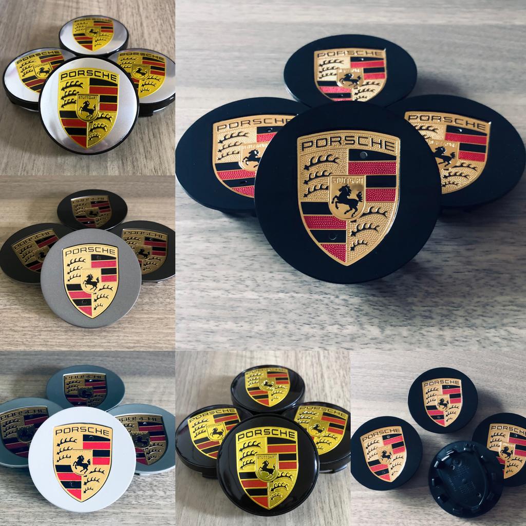 Porsche - wieldoppen naafkapjes logo, Auto diversen, Wieldoppen, Ophalen of Verzenden, Nieuw