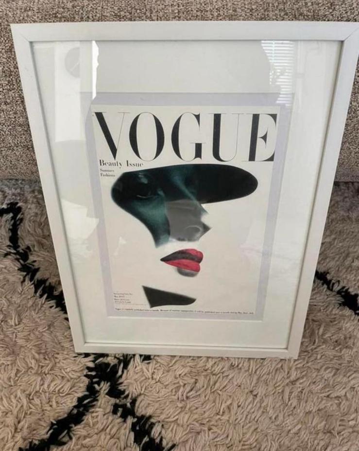 Vogue afbeelding in lijst, Ophalen, Zo goed als nieuw, Minder dan 50 cm, Print
