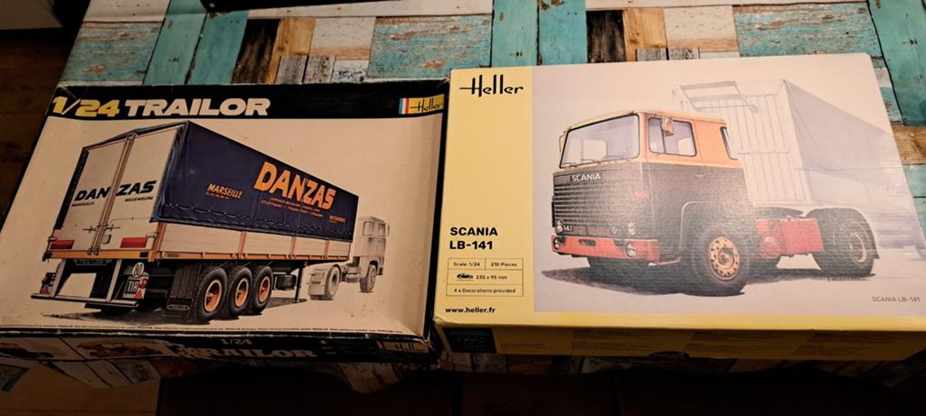 Heller Scania en trailer, Ophalen of Verzenden, Nieuw, Bus of Vrachtwagen, Overige merken