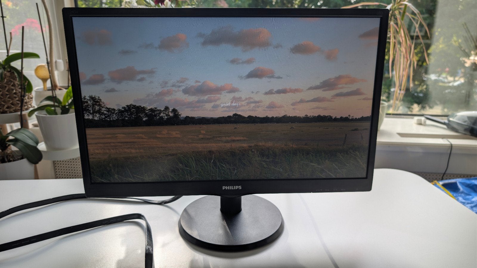 Philips 24" Full HD Monitor – 243V5Q (HDMI, DVI, VGA), Computers en Software, Gebruikt, VA, Full HD, Ophalen of Verzenden