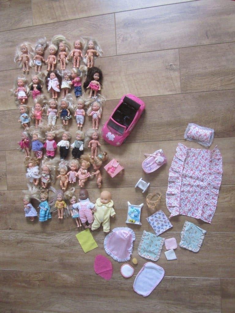 36 kleine Barbie popjes Simba + Mattel +/-  kleertjes zgan, Ophalen of Verzenden, Zo goed als nieuw, Barbie