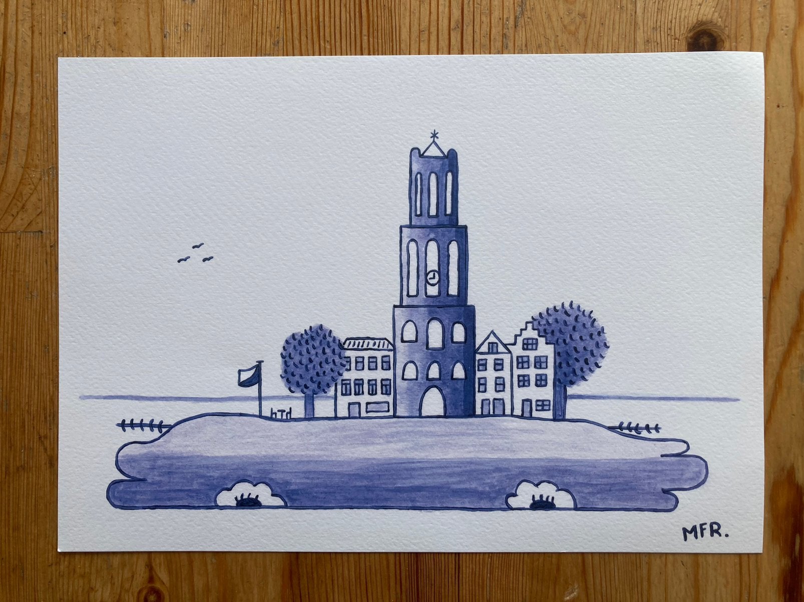 Print de Domtoren Utrecht, Ophalen of Verzenden