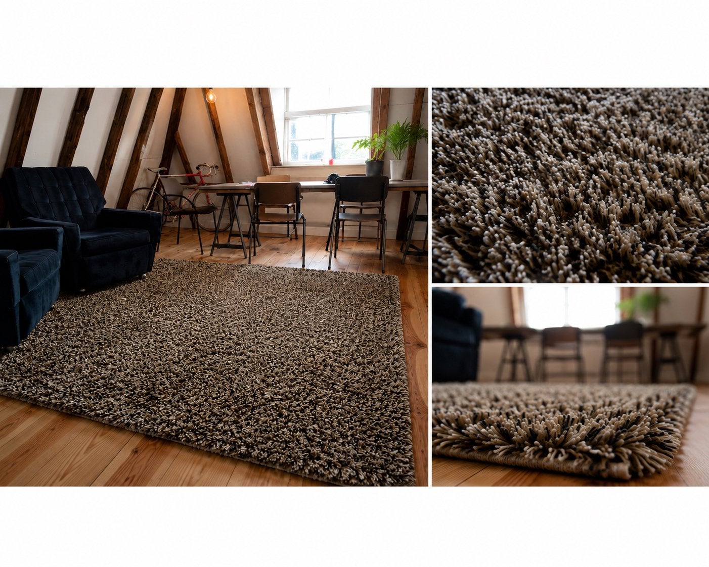 Brink & Campman Calypso hoogpolig vloerkleed 200x280 cm, Huis en Inrichting, Stoffering | Tapijten en Kleden, Ophalen, Bruin, Zo goed als nieuw
