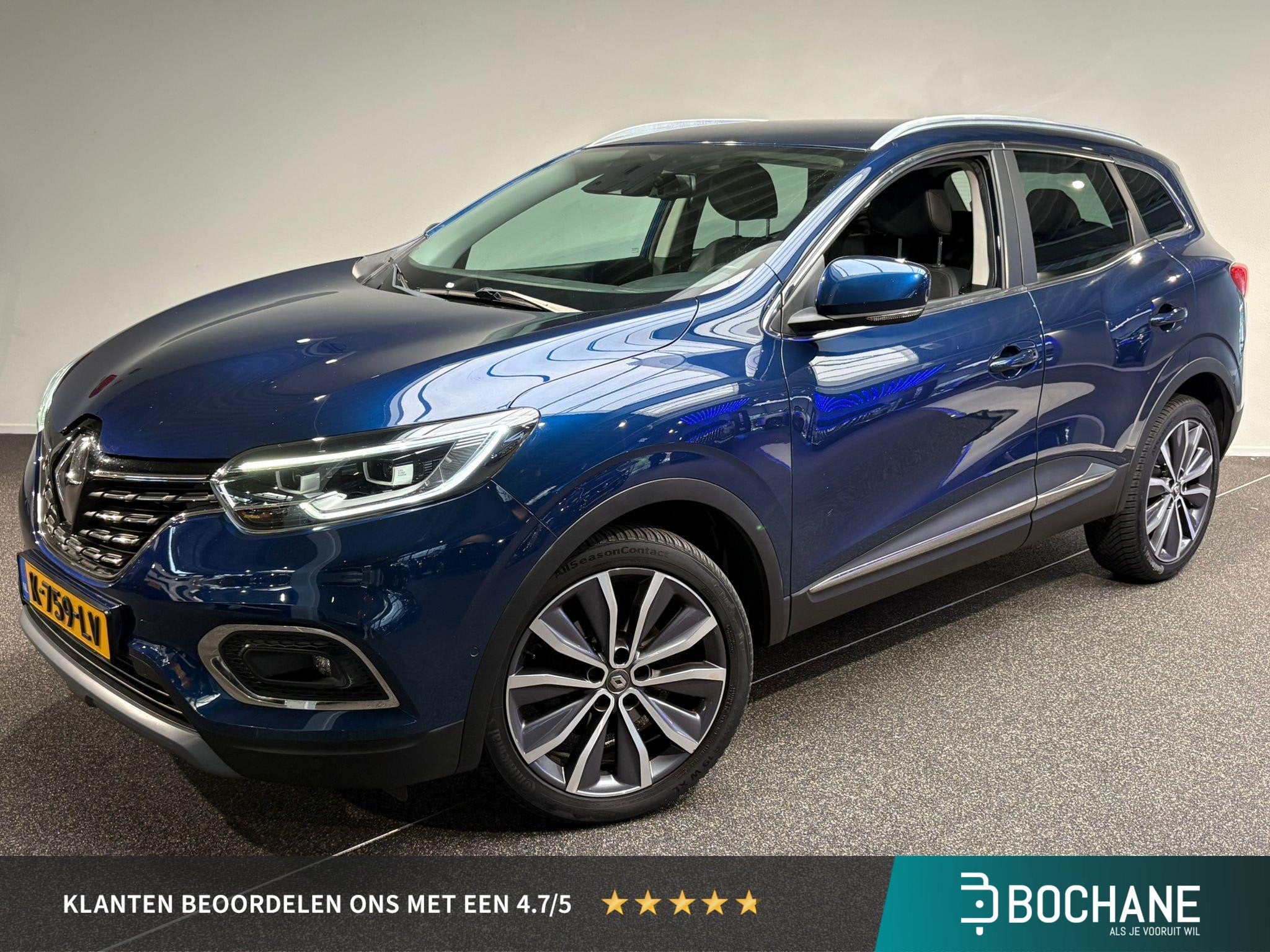 Renault Kadjar 1.3 TCe Intens | Leder | Stoelverwarming | Na, Auto's, Kadjar, Gebruikt, 4 cilinders, Blauw