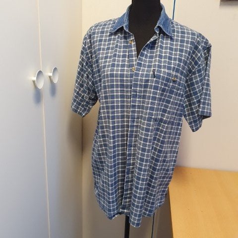 Blouse heren korte mouw maat L, Kleding | Heren, Overhemden, Basic line, Blauw, Nieuw, Ophalen of Verzenden