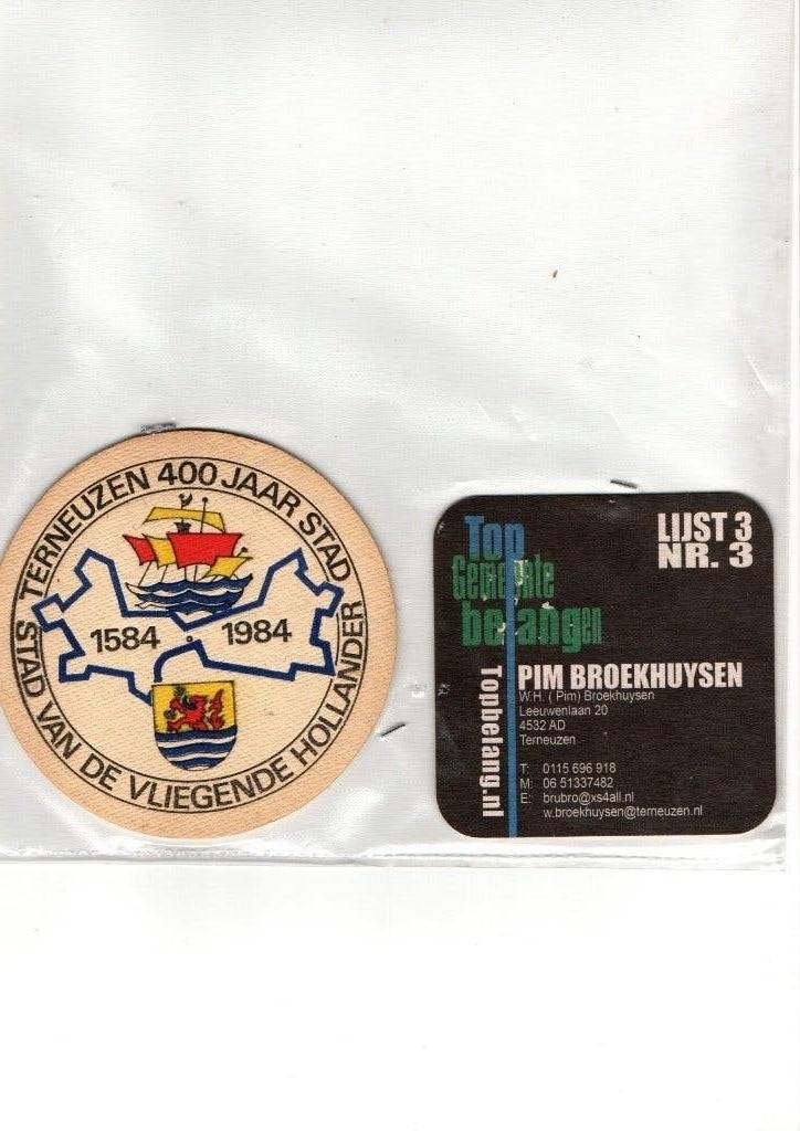 BIERVILTJES TERNEUZEN, Verzamelen, Biermerken, Verzenden, Nieuw, Viltje(s), Overige merken