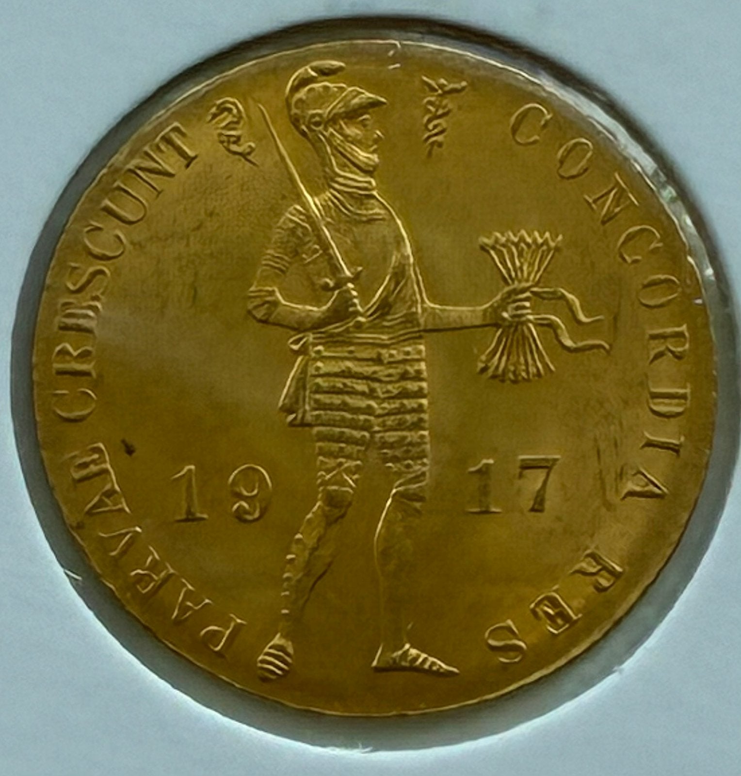 Nederland, Dukaat goud Wilhelmina 1917 (schaars), Postzegels en Munten, Munten | Nederland, Ophalen of Verzenden, Koningin Wilhelmina