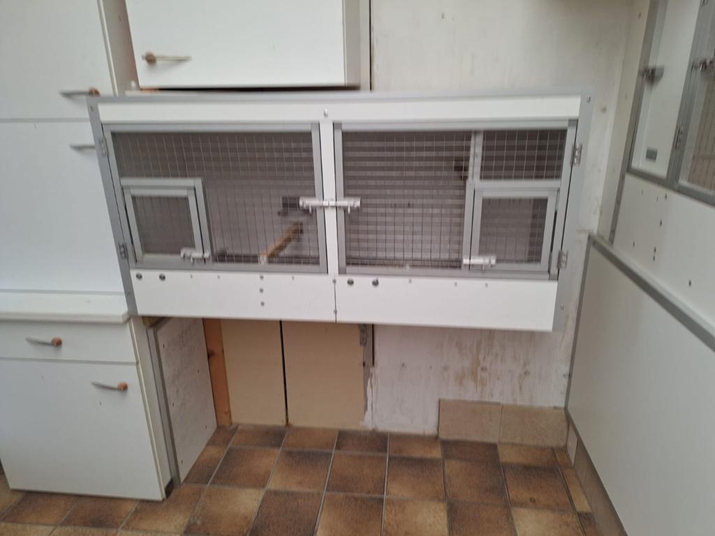 Vogelkooi, Dieren en Toebehoren, Vogels | Hokken en Kooien, Ophalen of Verzenden, Zo goed als nieuw, Aluminium, Vogelkooi