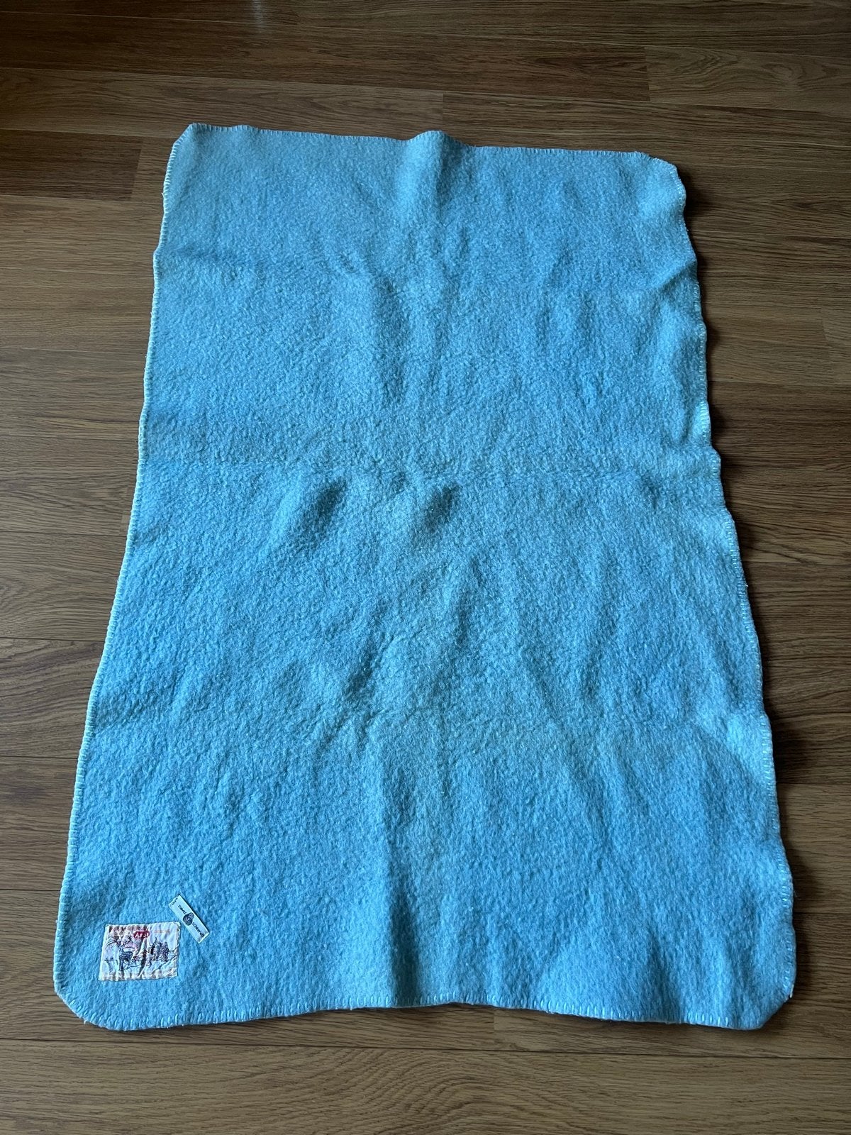 Aabe Wollen Deken 100% Baby Blauw, Gebruikt, 136 cm, Blauw, Deken