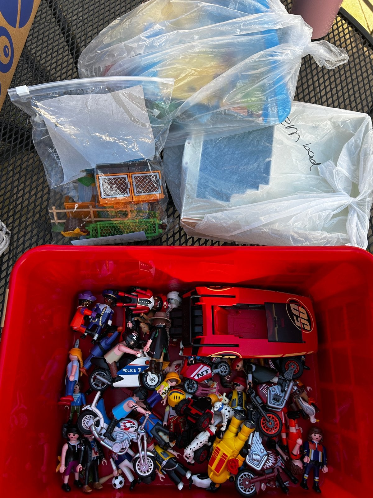 Grote partij Playmobil - sets, figuren, motoren en dieren