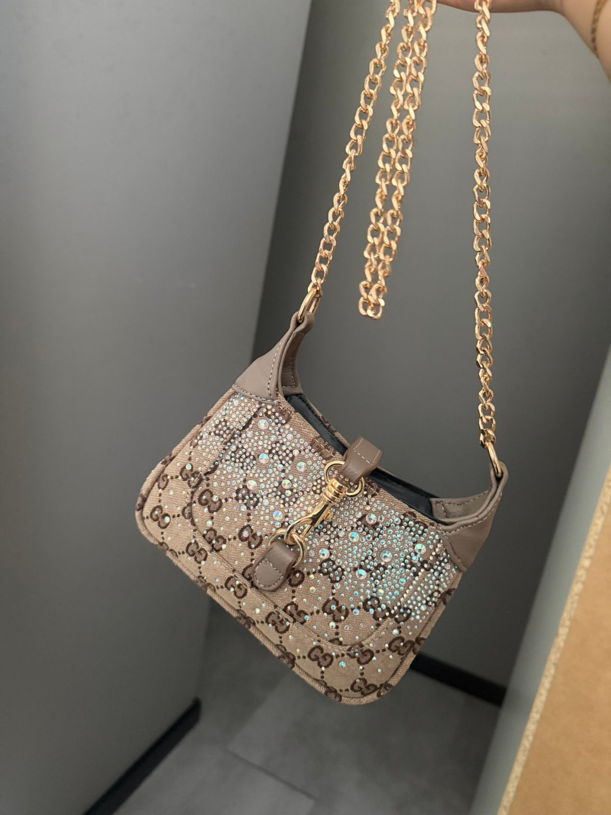 Gucci tas met glitters, Ophalen of Verzenden, Zo goed als nieuw, Zwart, Schoudertasje