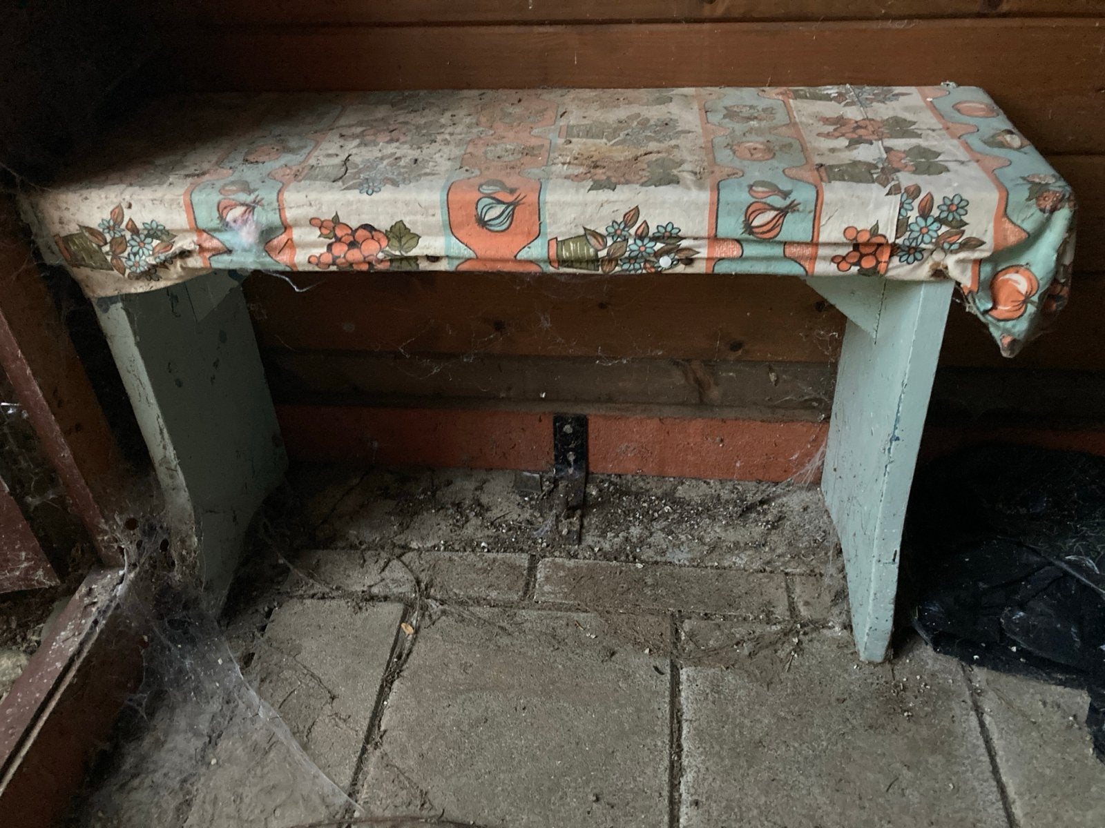 Vintage bankje met fruitprint, Ophalen of Verzenden