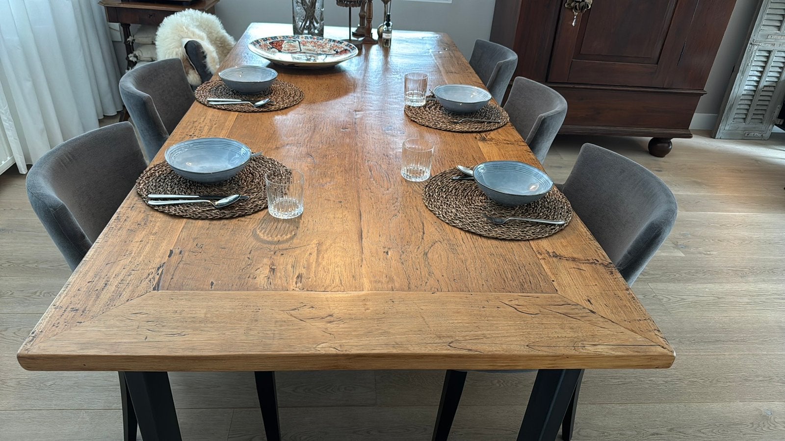 Karakteristieke teakhouten eettafel, 100 tot 150 cm, Klassiek /stoer, Teakhout, 200 cm of meer