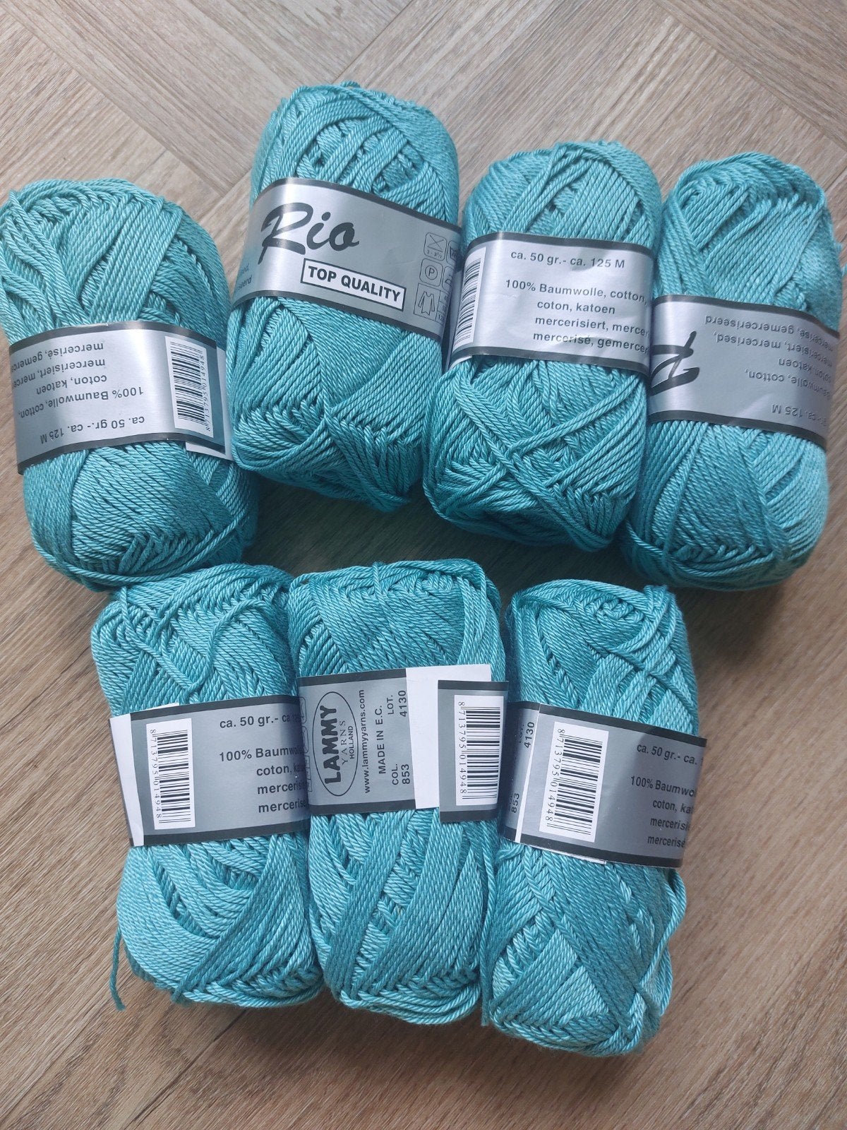 7 nieuwe bollen haakkatoen - Lammy Yarns Rio Top Quality, Hobby en Vrije tijd, Ophalen of Verzenden